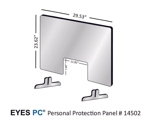 Personal Protection Sneeze Guard, 30 inch with pass thru window measurements