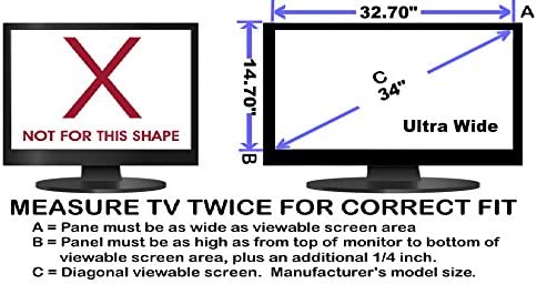 Blue Light Blocking Panel Dimensions and Screen Size for 34 inch Ultra Wide Monitor