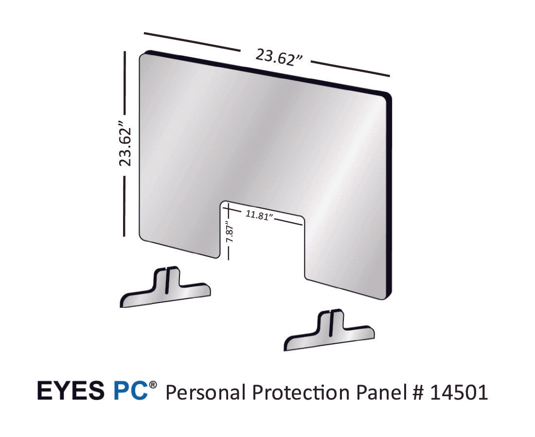 Personal Protection Sneeze Guard, 24 inch with pass thru window measurements