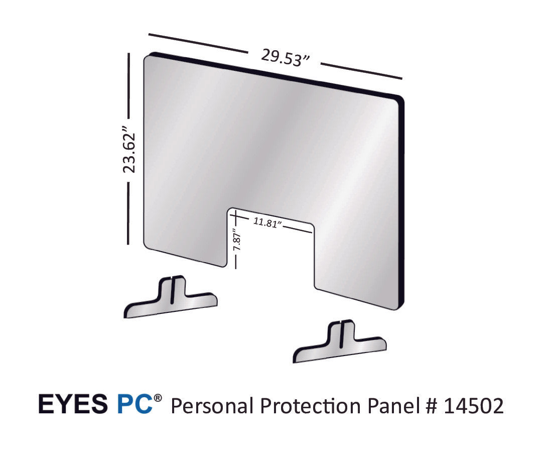 Personal Protection Sneeze Guard, 30 inch with pass thru window measurements