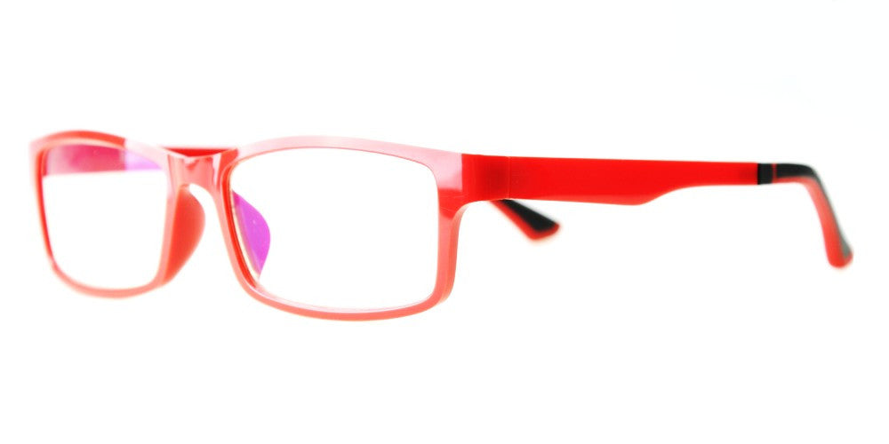 Blue Light Blocking Glasses, Reduce Eye Strain, Red Style 708, Adjustable Ear Piece, from EYES PC